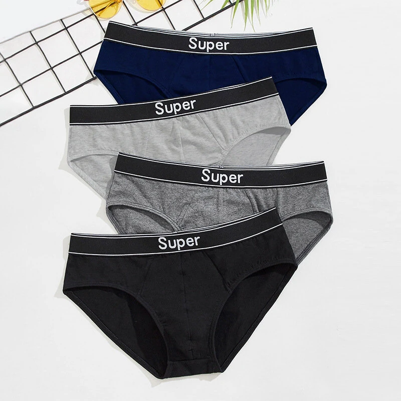 (image for) 5pcs Men's Triangle Briefs Fashion Letter Elastic Belt Comfortable Soft Breathable Daily Sleep Men's Underwear